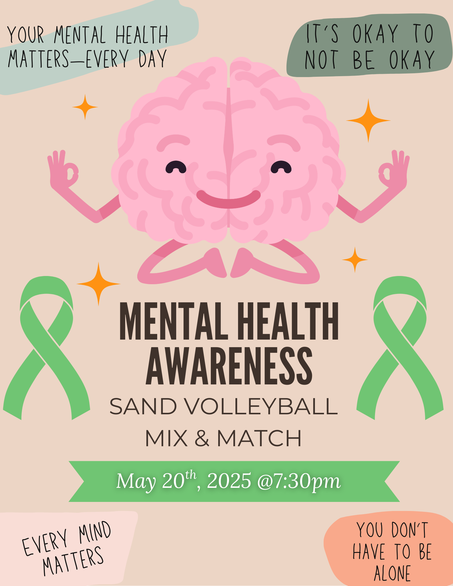 Mental Health Awareness Sand Volleyball Mix & Match