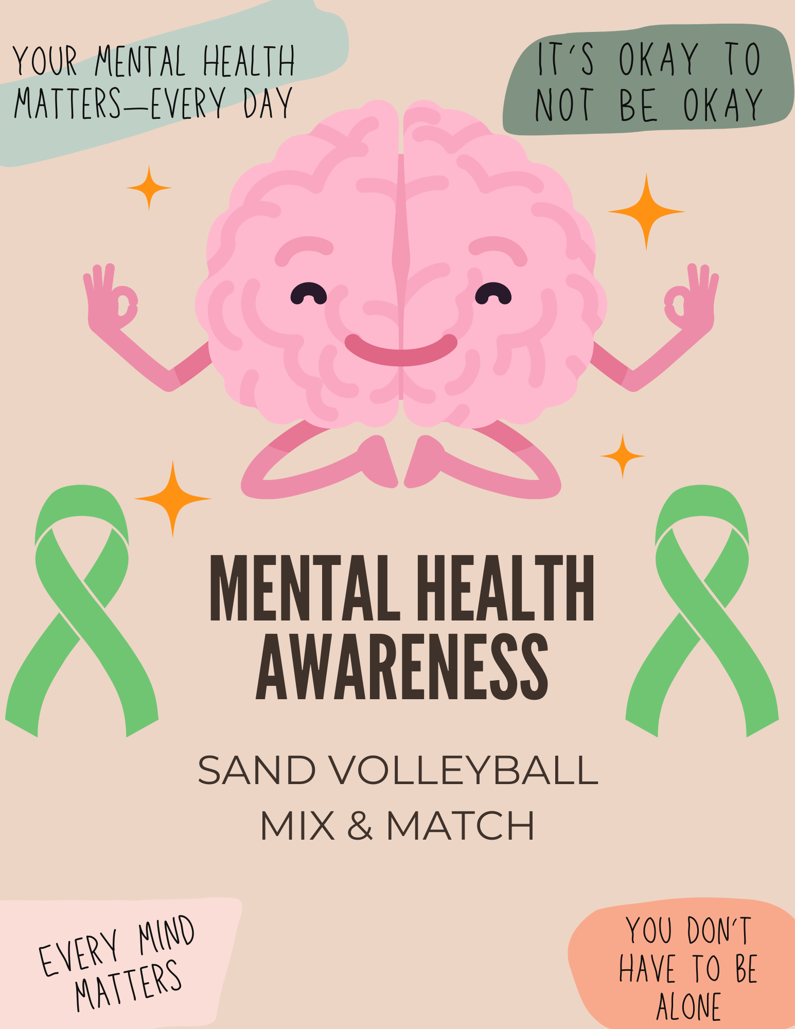 Mental Health Awareness Sand Volleyball Mix & Match