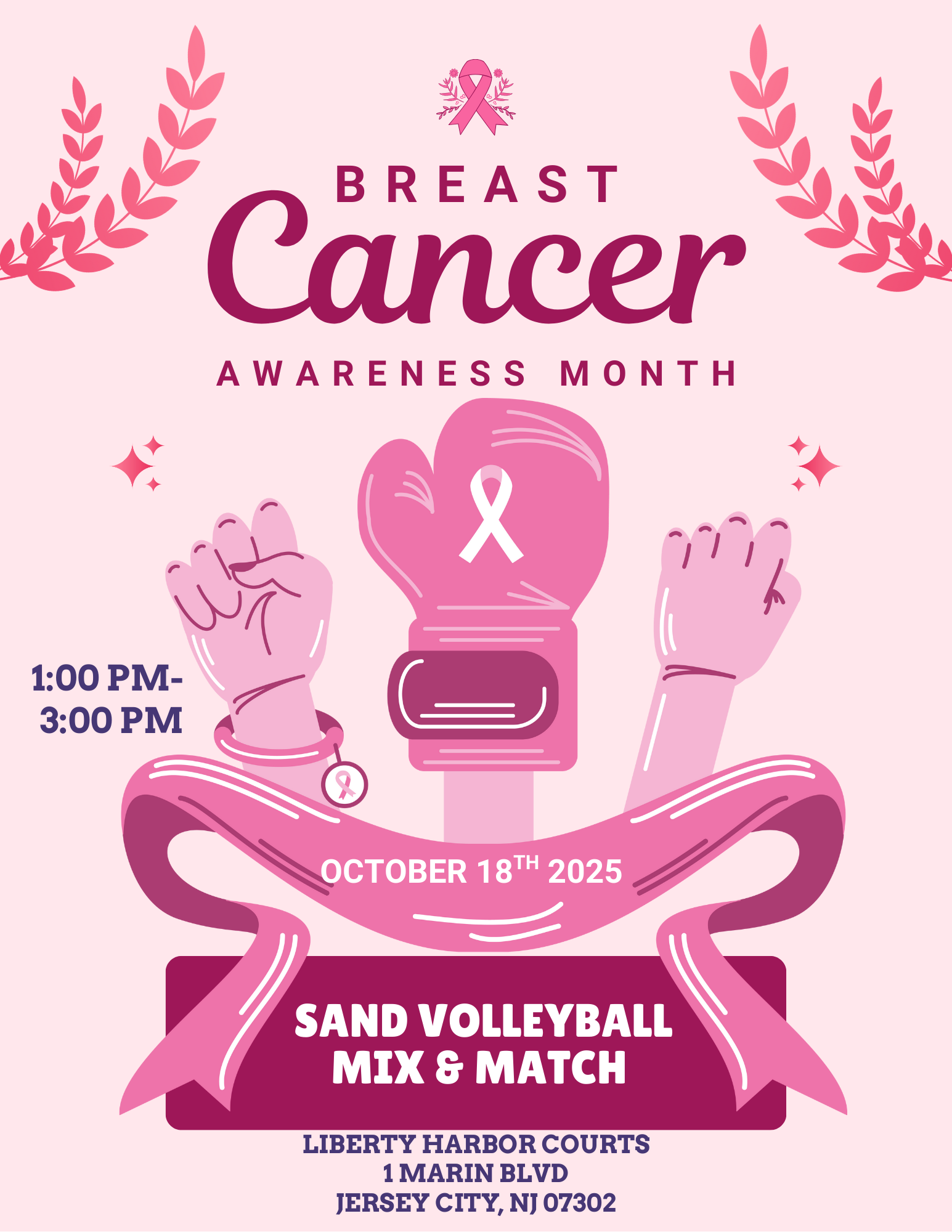 Breast Cancer Awareness Sand Volleyball Mix & Match – Copy